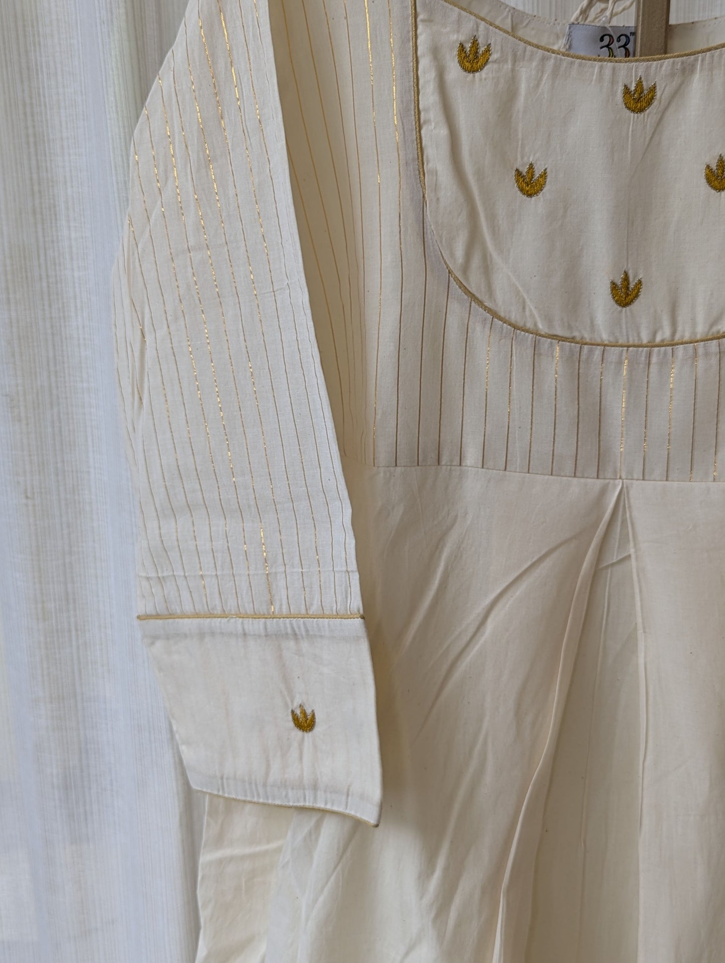Kora Cotton Stripe Hand Work Dress