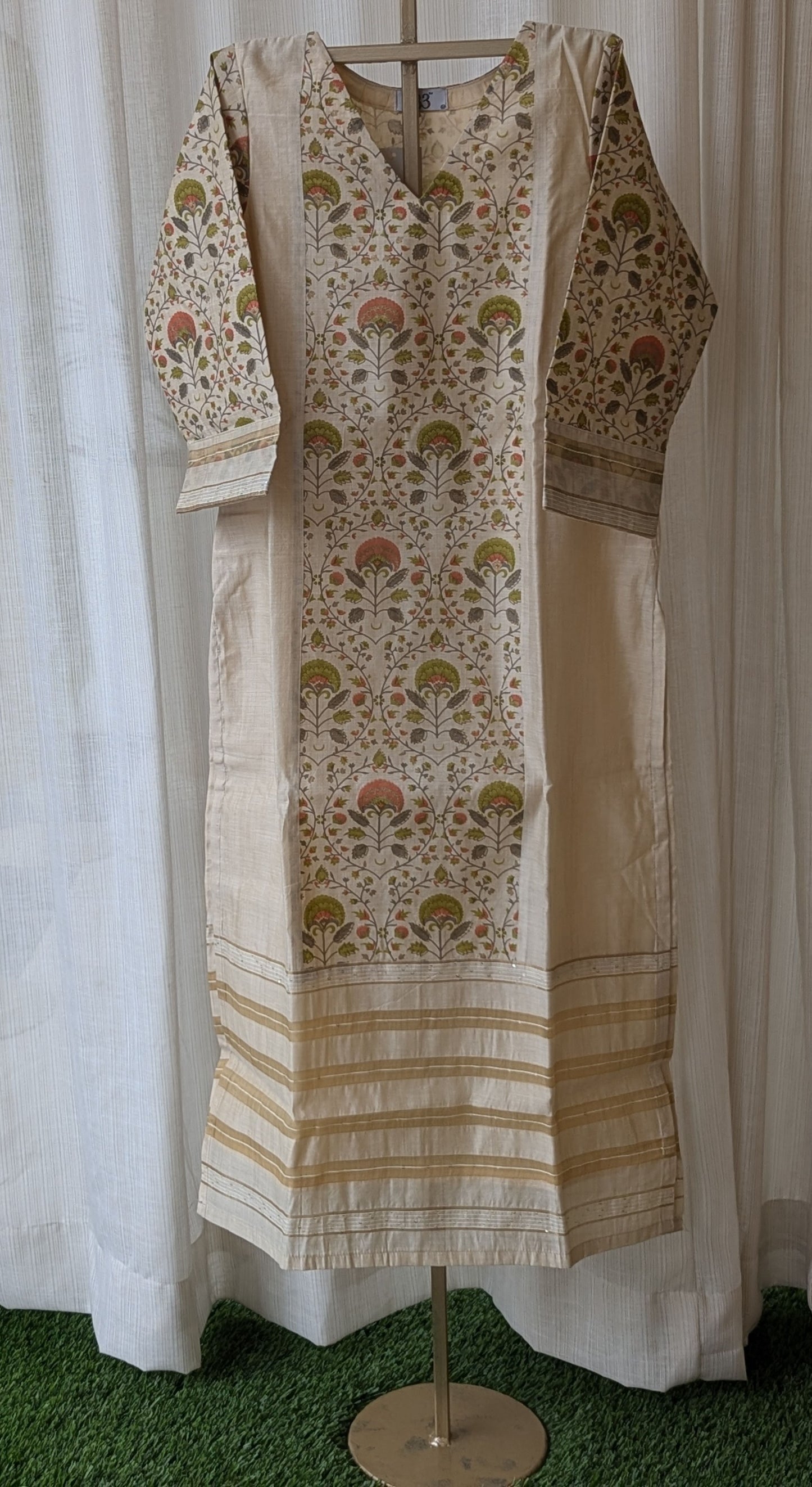 Tissue Printed Kurti and Dupatta Set