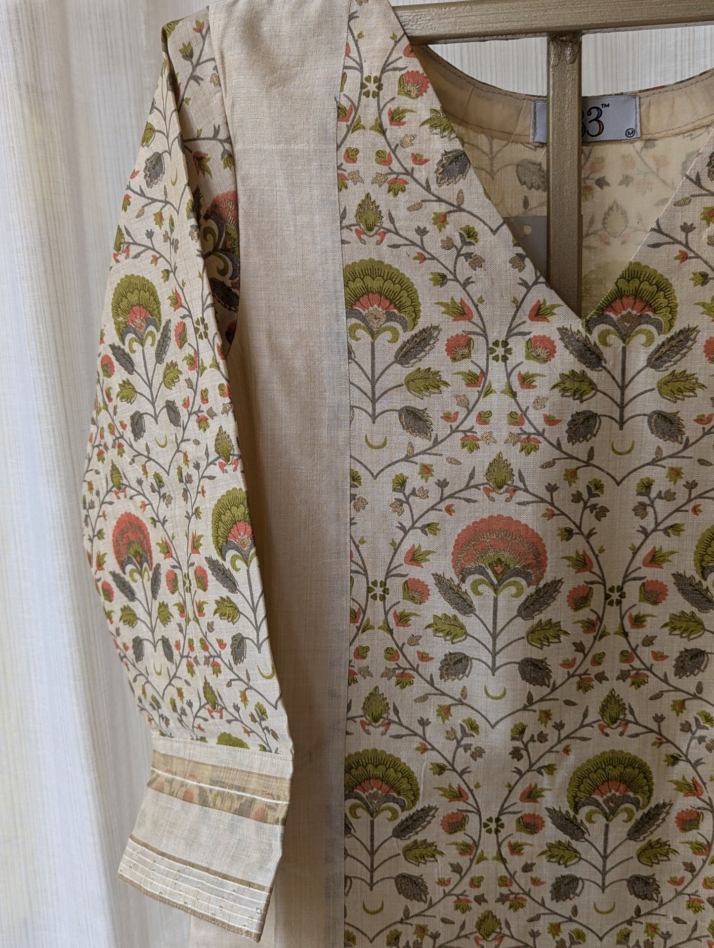 Tissue Printed Kurti and Dupatta Set
