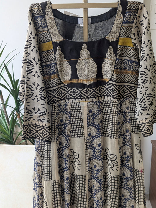 Chanderi Panel Cut Dress