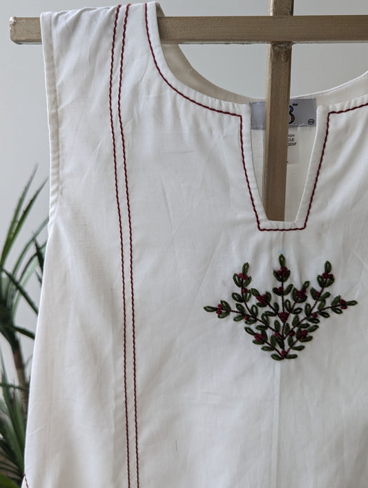 White Hand Embroidery Dress