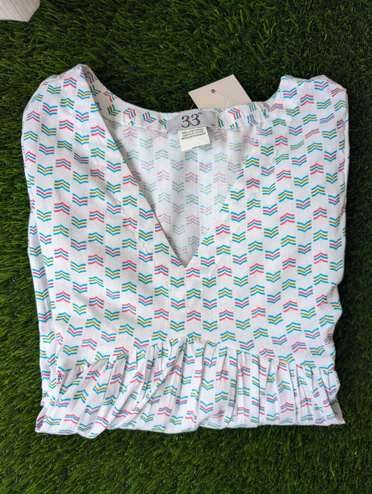 White And Blue Alia Cut  Co-Ord Set