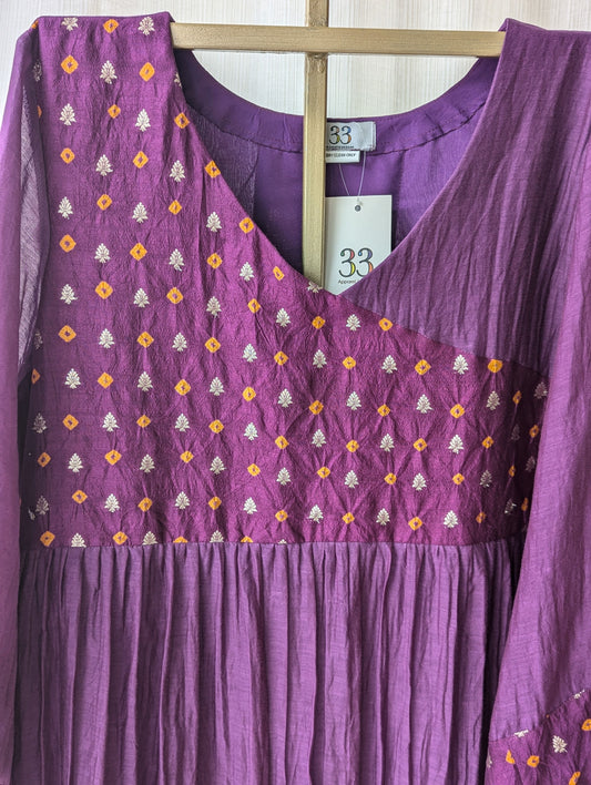 Chanderi Violet  Semi Party Wear Top