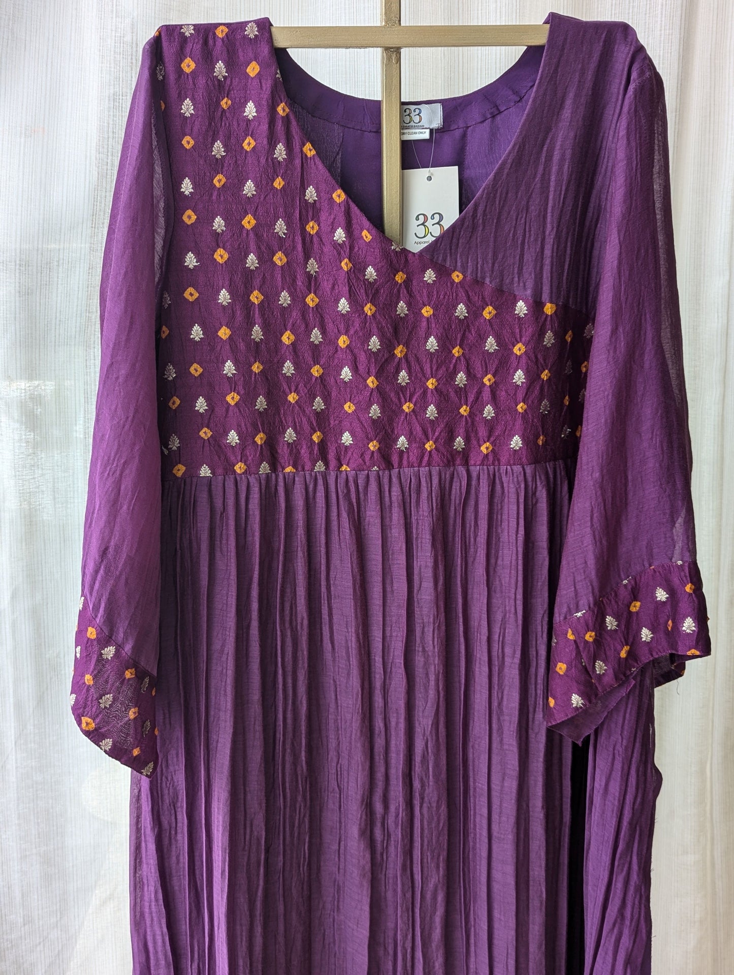 Chanderi Violet  Semi Party Wear Top