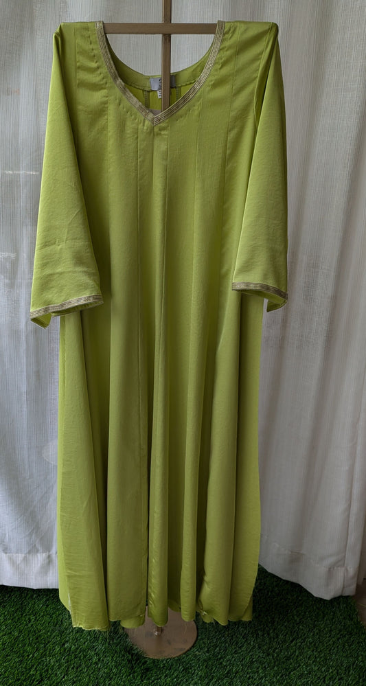Crepe Georgete Green Semi Parti Wear Top