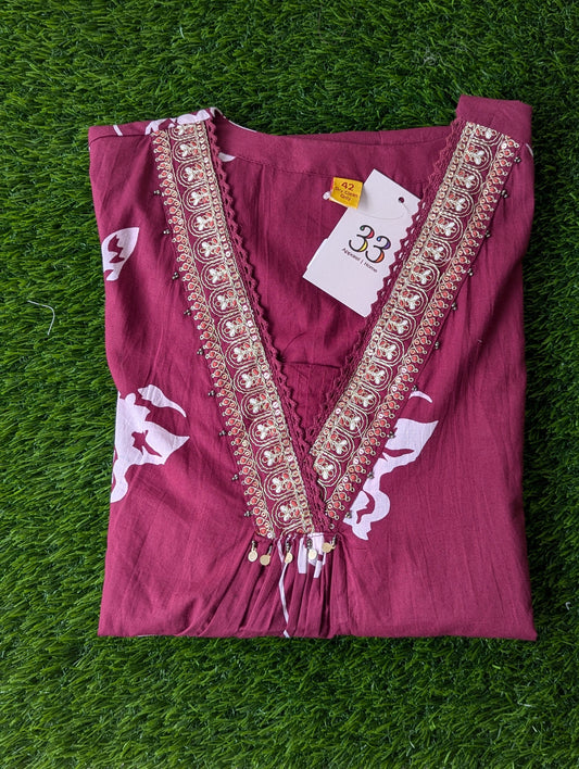 Dark Maroon Three Pieces Set