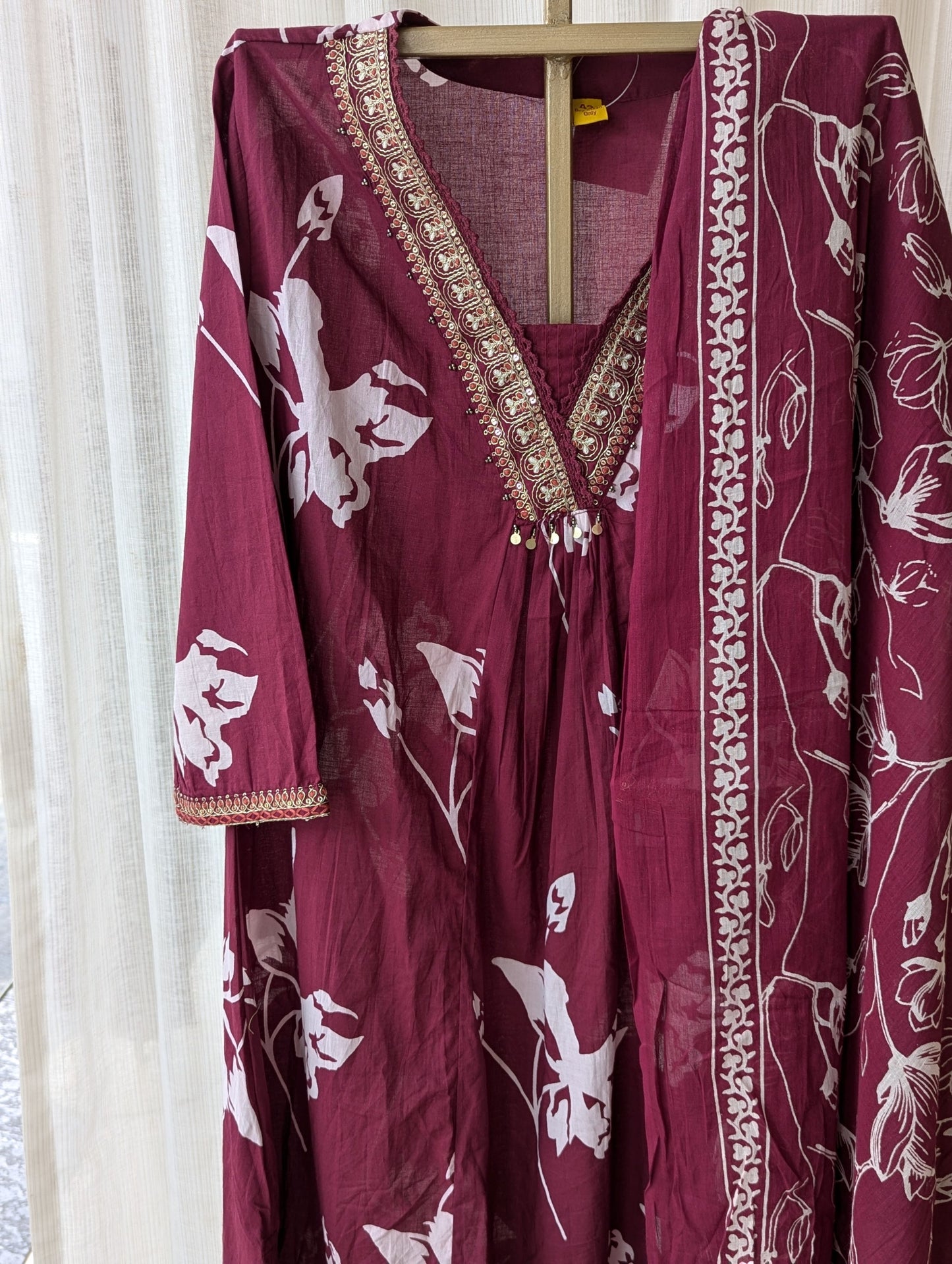 Dark Maroon Three Pieces Set