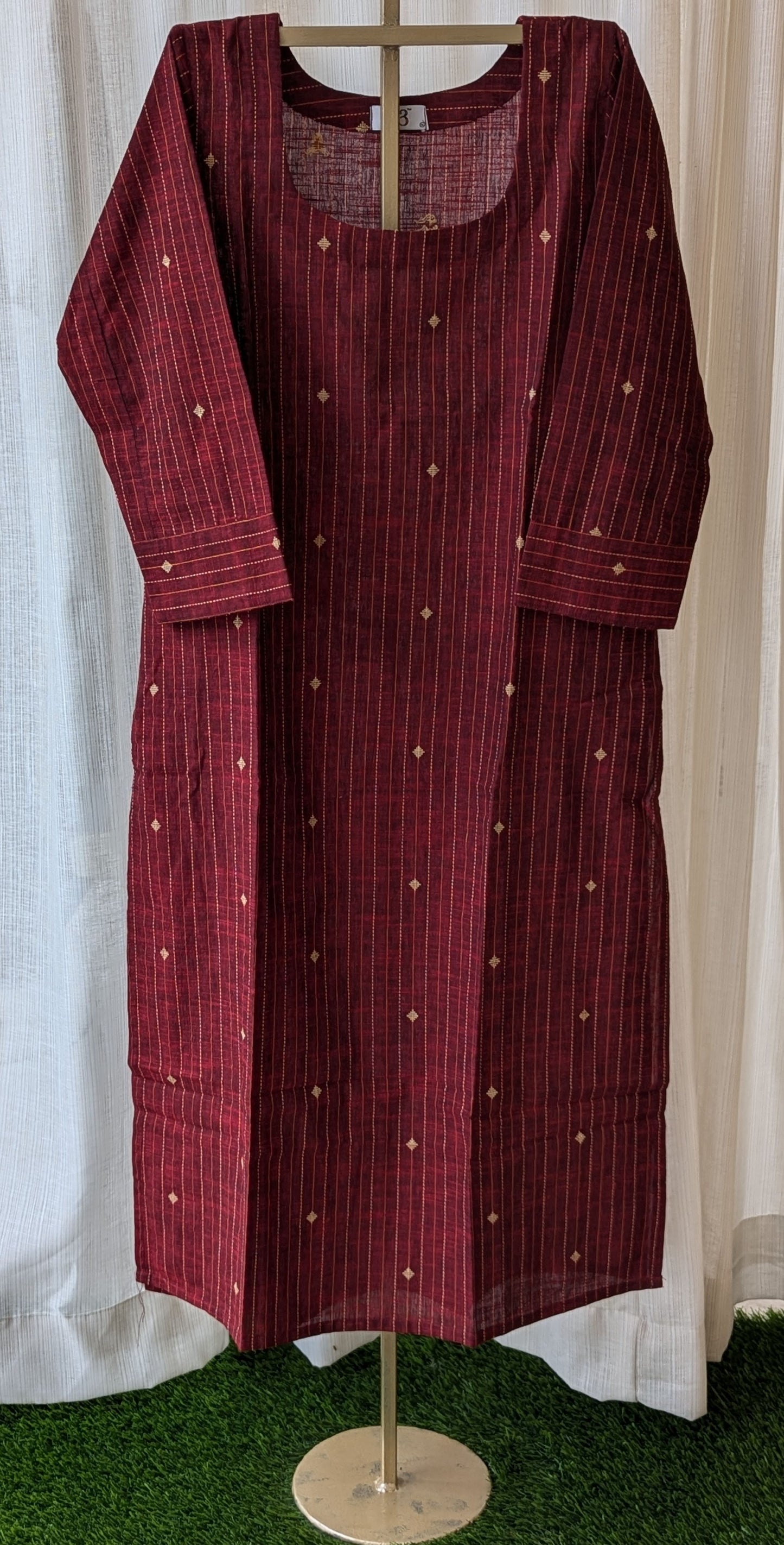 Cotton Red Stripe Line Kurti