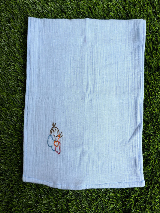 New Born Baby Muslin Burp Cloth Embroidery