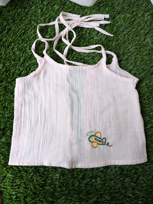 New Born Muslin Embroidery  Vest