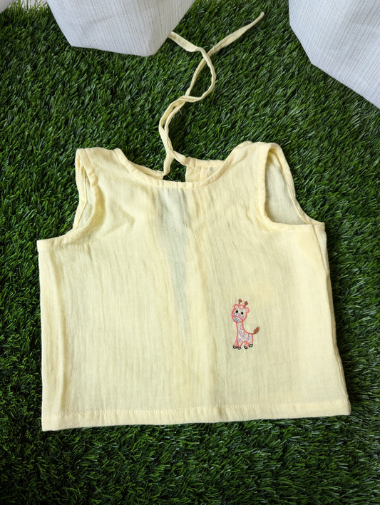 New Born Muslin Embroidery  Vest
