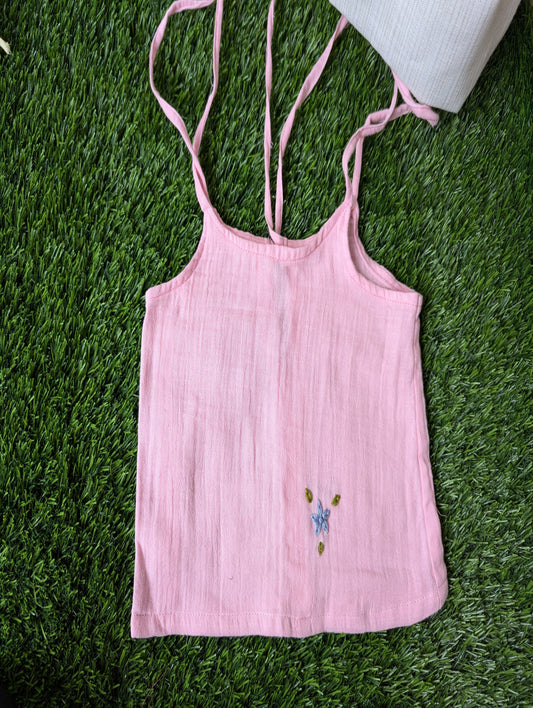 New Born Muslin Embroidery  Vest