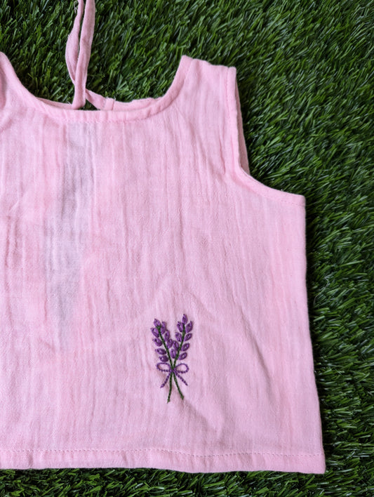 New Born Muslin Embroidery  Vest