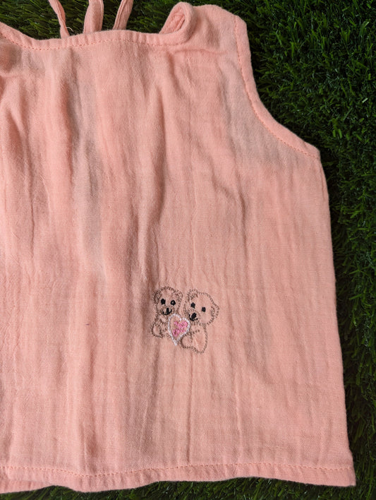 New Born Muslin Embroidery  Vest