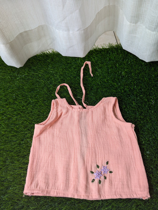 New Born Muslin Embroidery  Vest