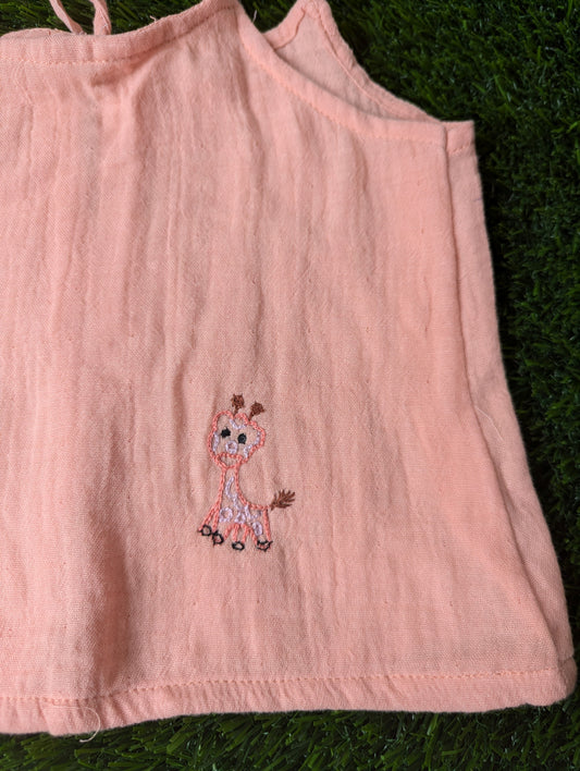 New Born Muslin Embroidery  Vest