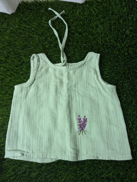 New Born Muslin Embroidery  Vest