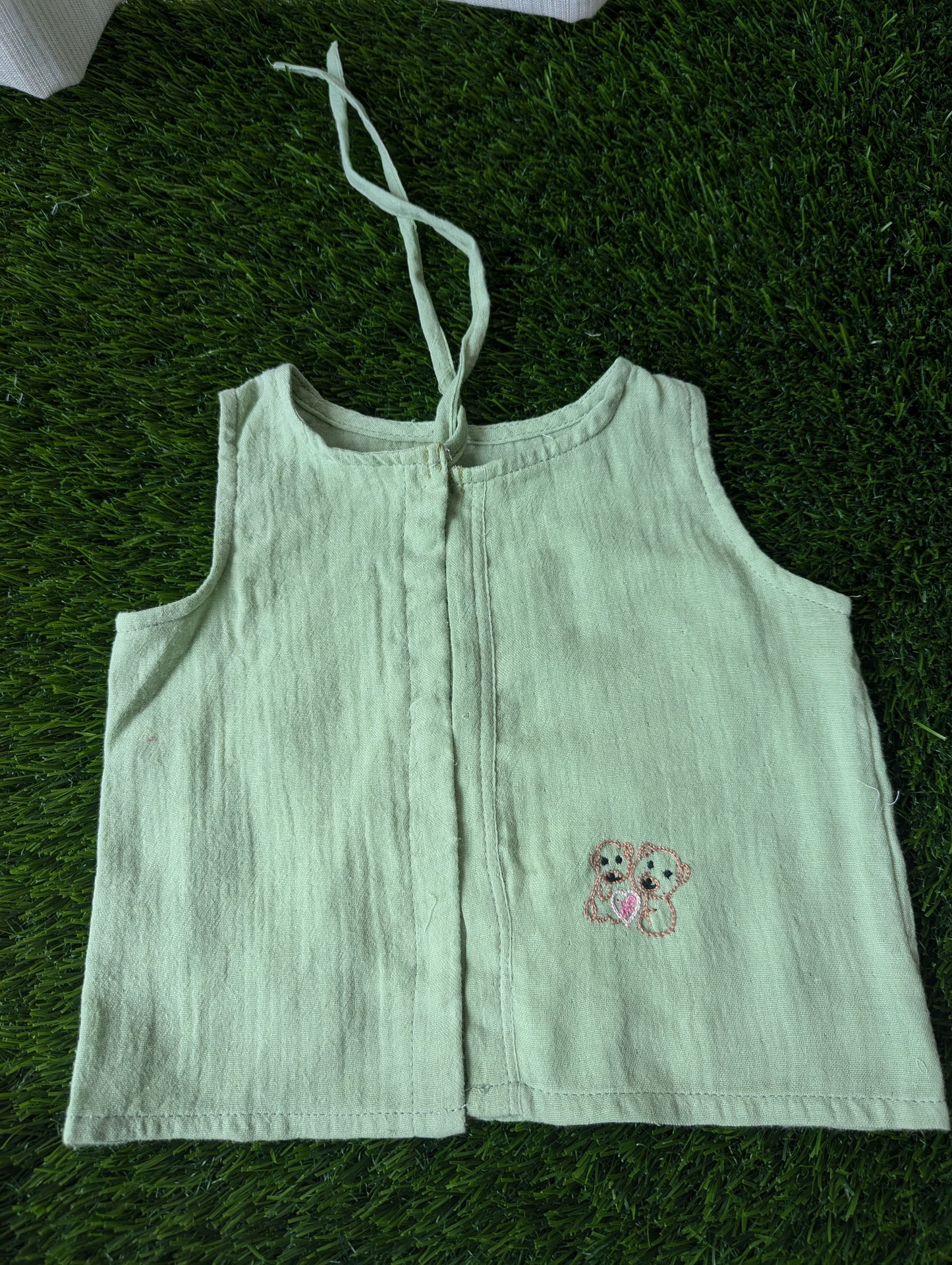 New Born Muslin Embroidery  Vest