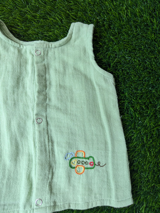 New Born Muslin Embroidery  Vest