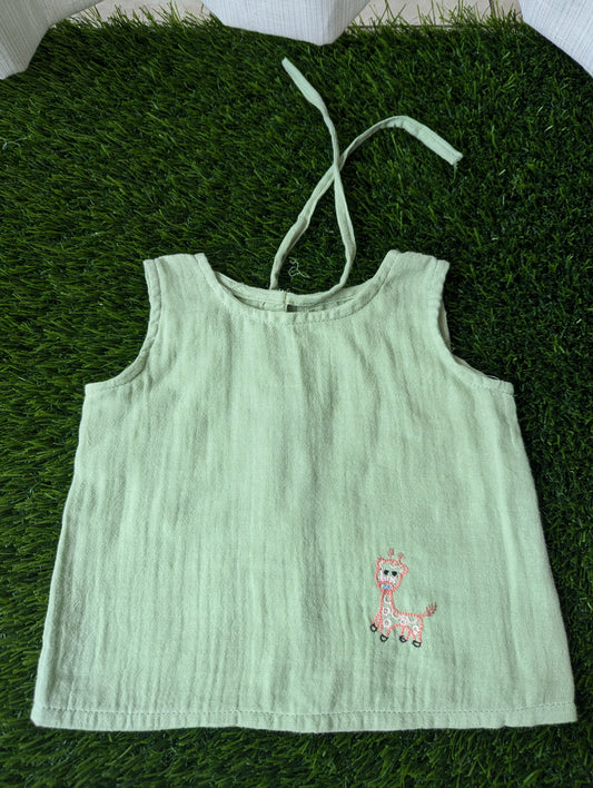 New Born Muslin Embroidery  Vest