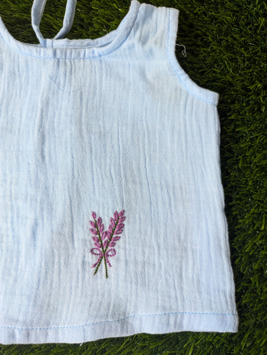 New Born Muslin Embroidery  Vest