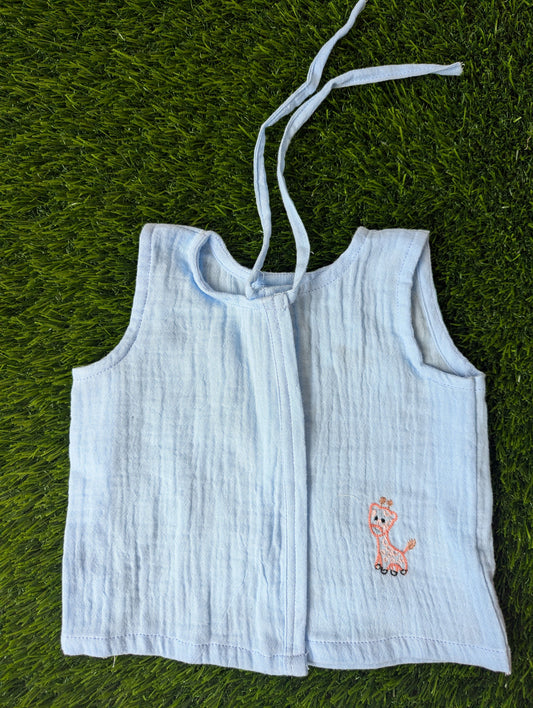 New Born Muslin Embroidery  Vest