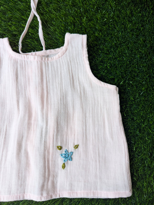 New Born Muslin Embroidery  Vest