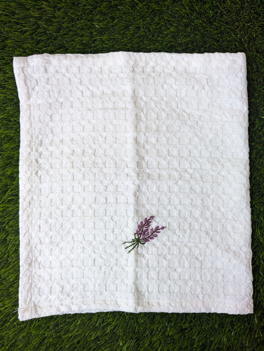 White Waffle Embroidery Burp Cloth