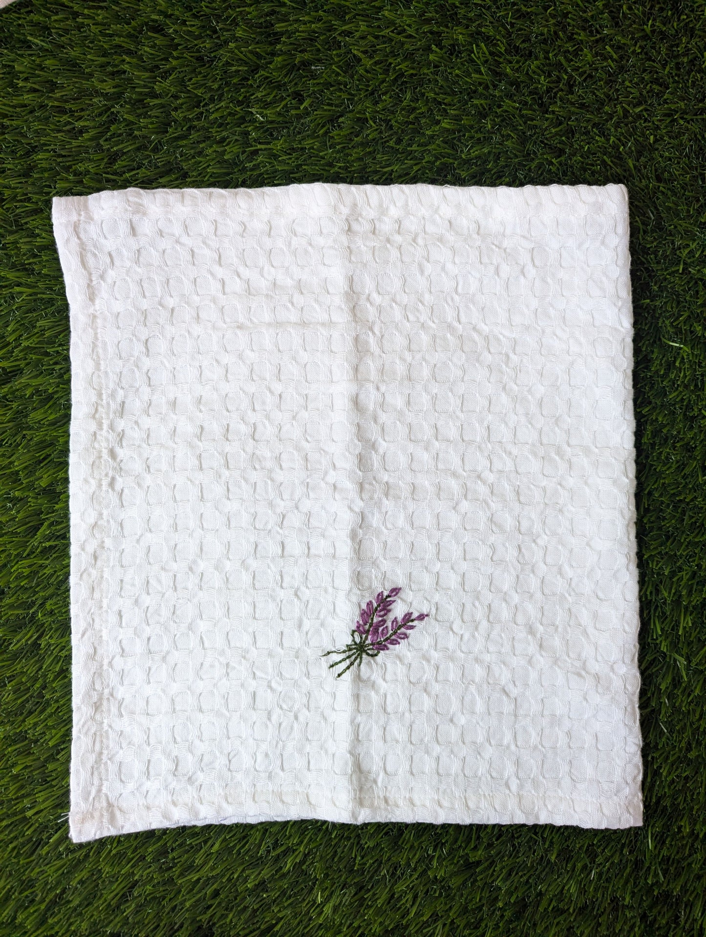 White Waffle Embroidery Burp Cloth