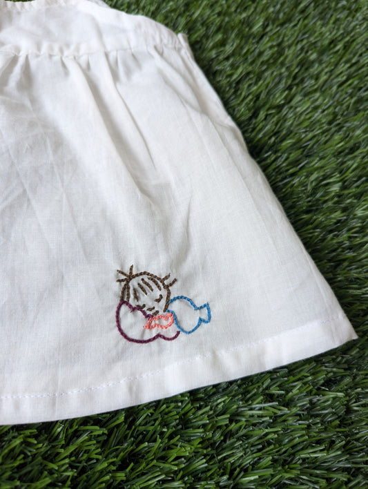 New Born Cotton White Embroidery Dress