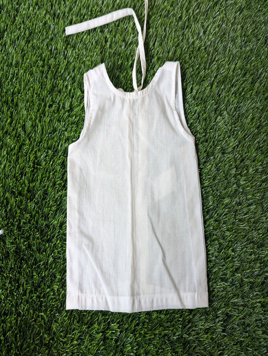 New Born White Cotton  Vest