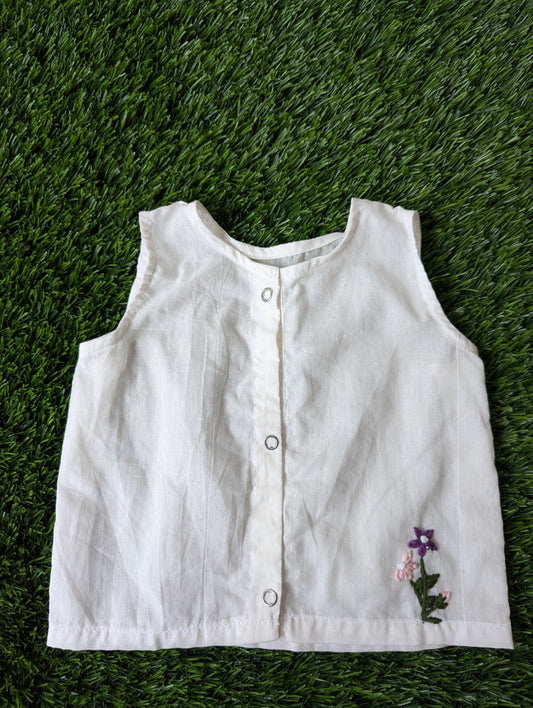 New Born Baby Cotton Embroidery Vest