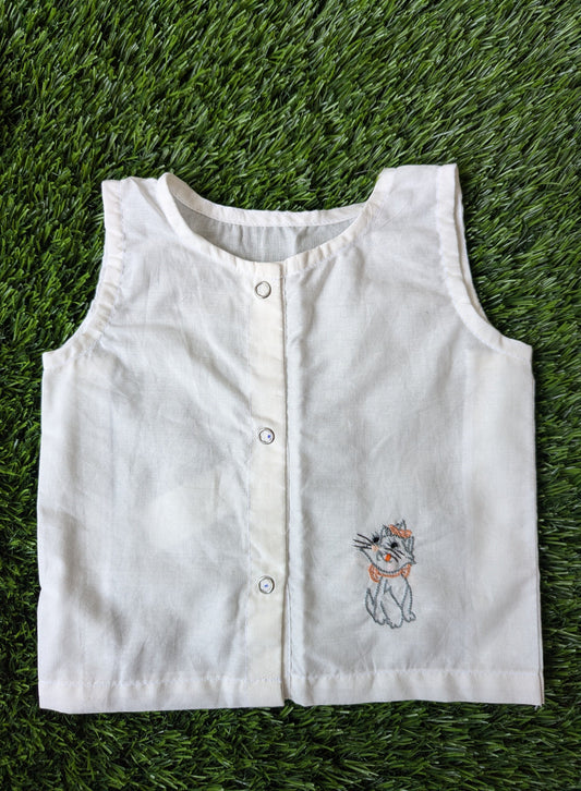 New Born Baby Cotton Embroidery Vest