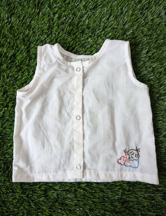New Born Baby Cotton Embroidery Vest