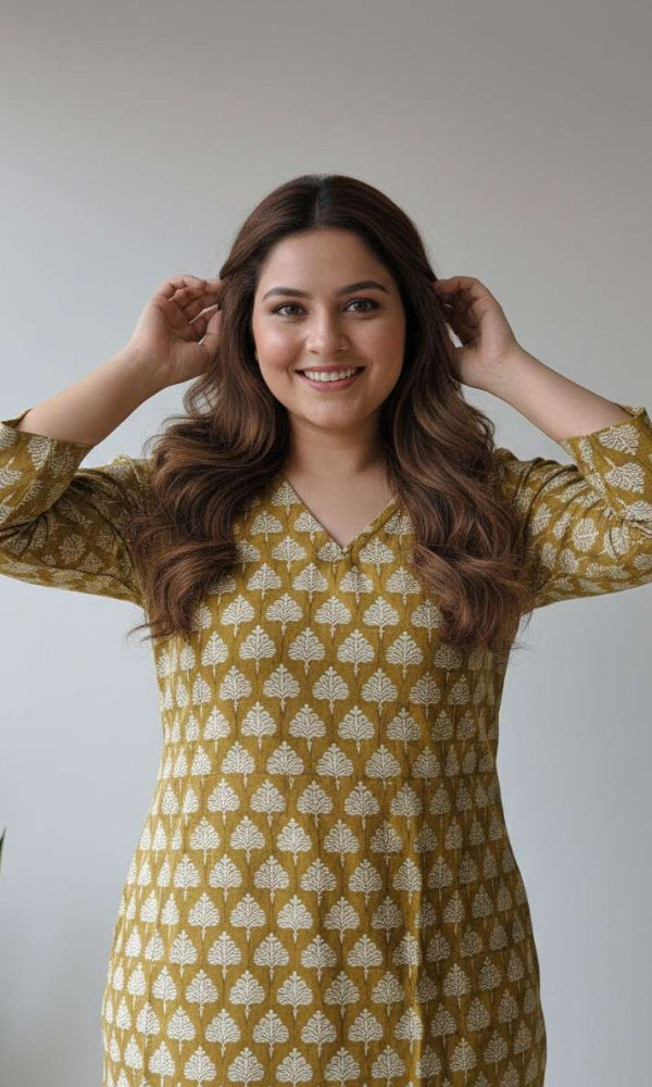 block print mustard