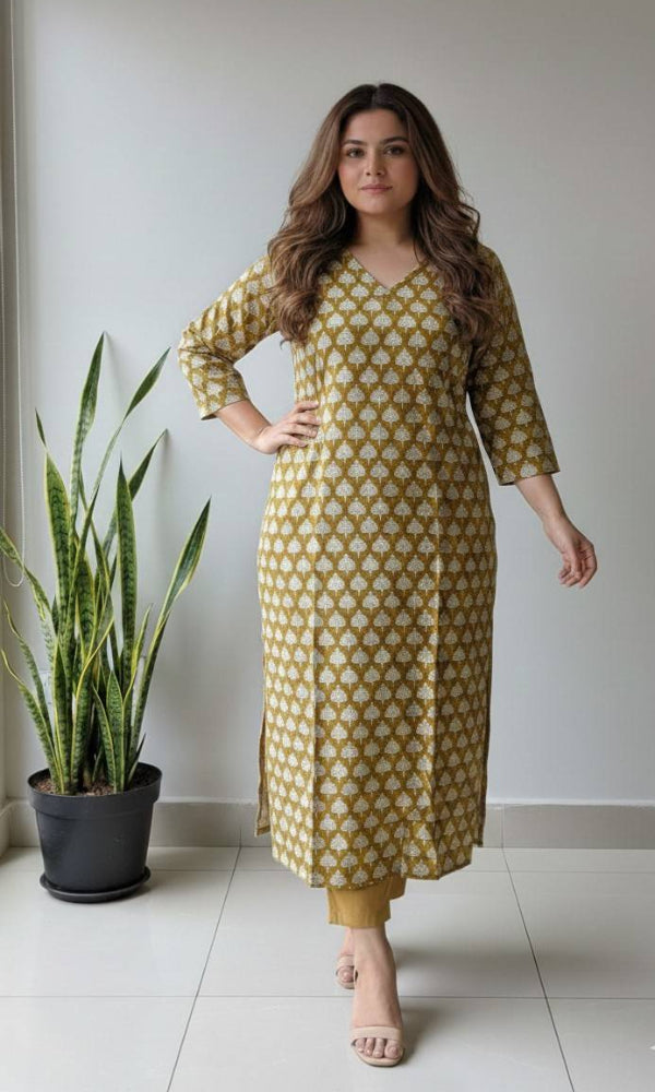 block print mustard