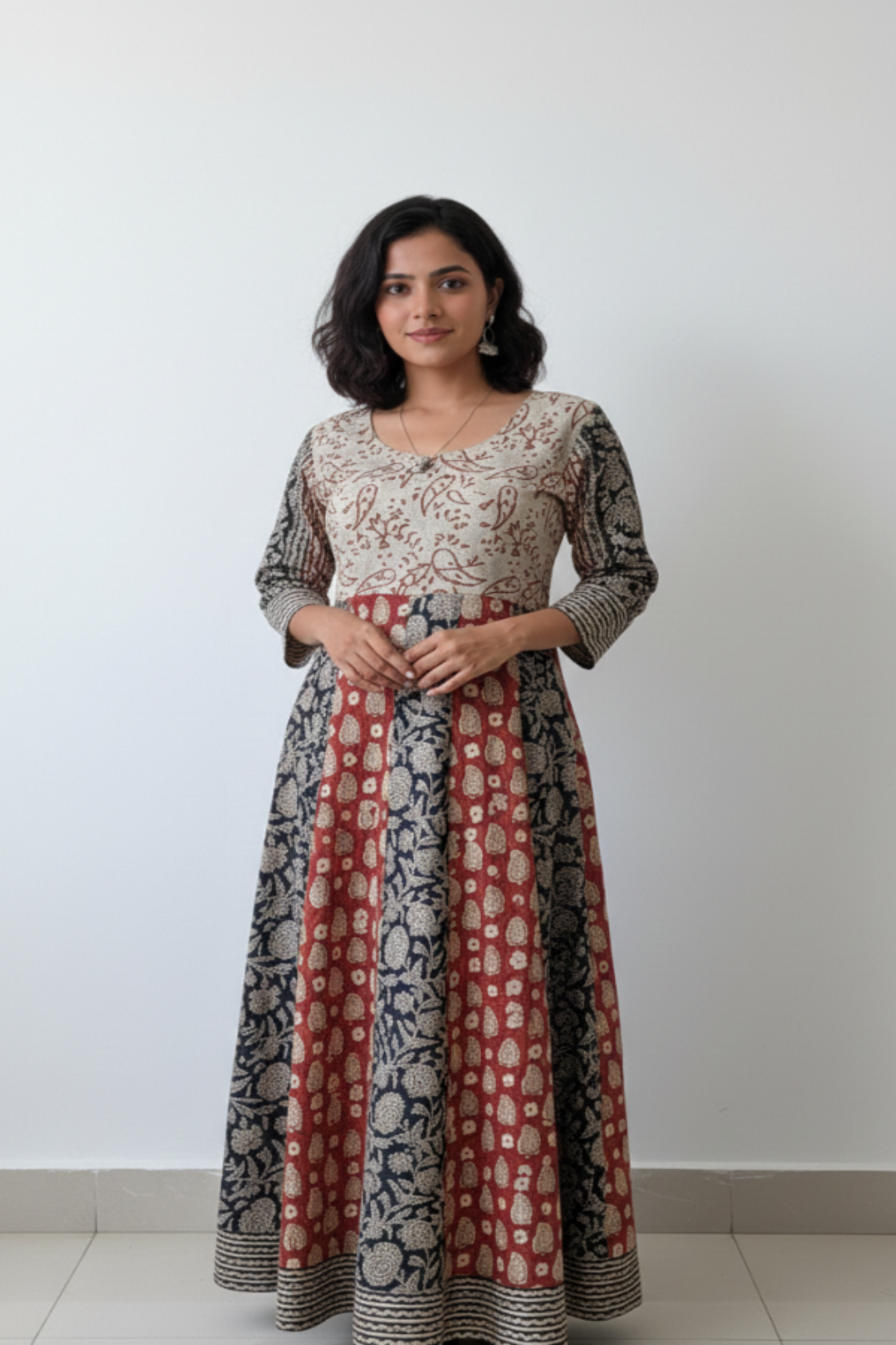 Cotton Panel Cut Dress