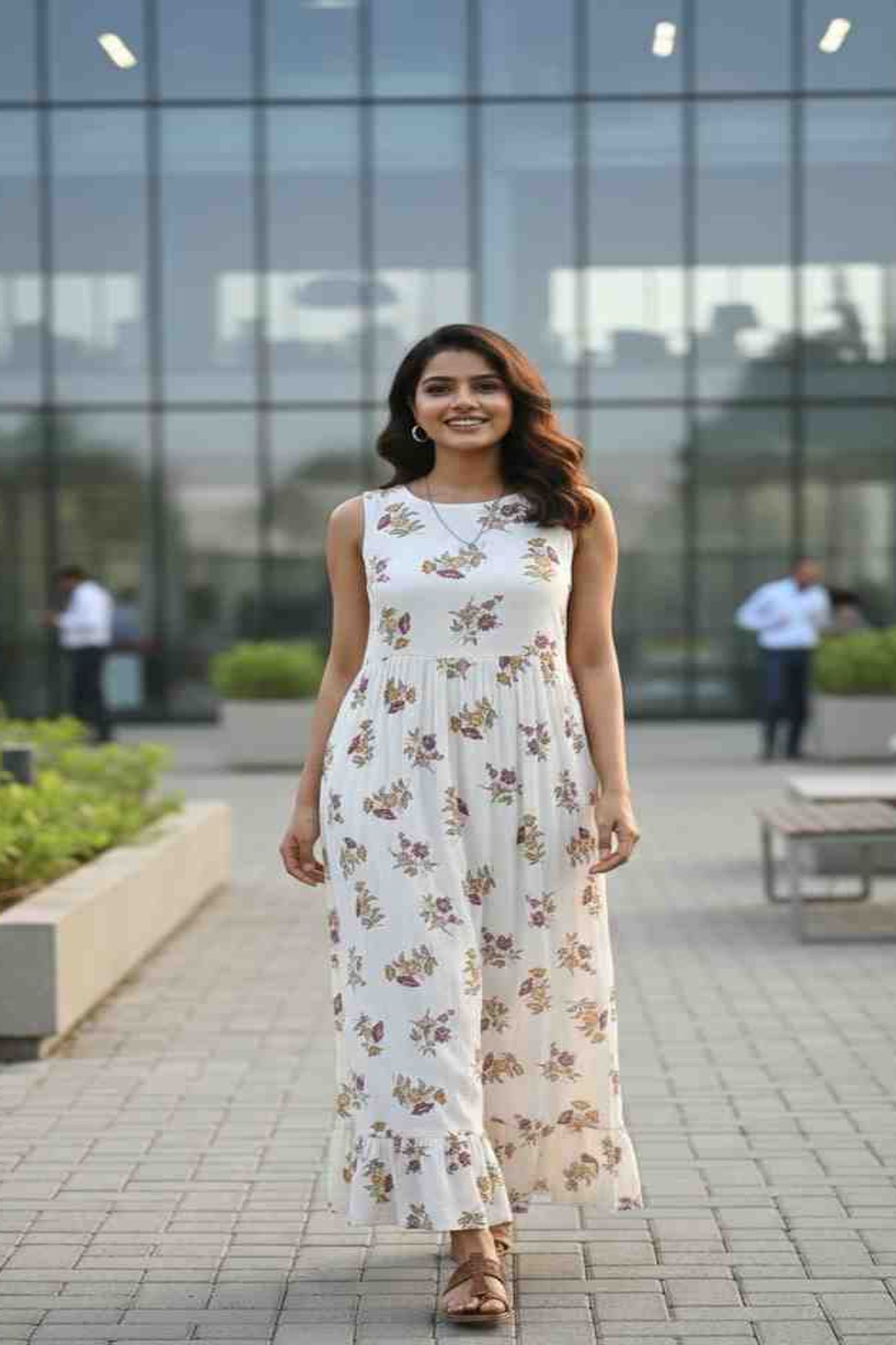 Rayon Floral Print Dress