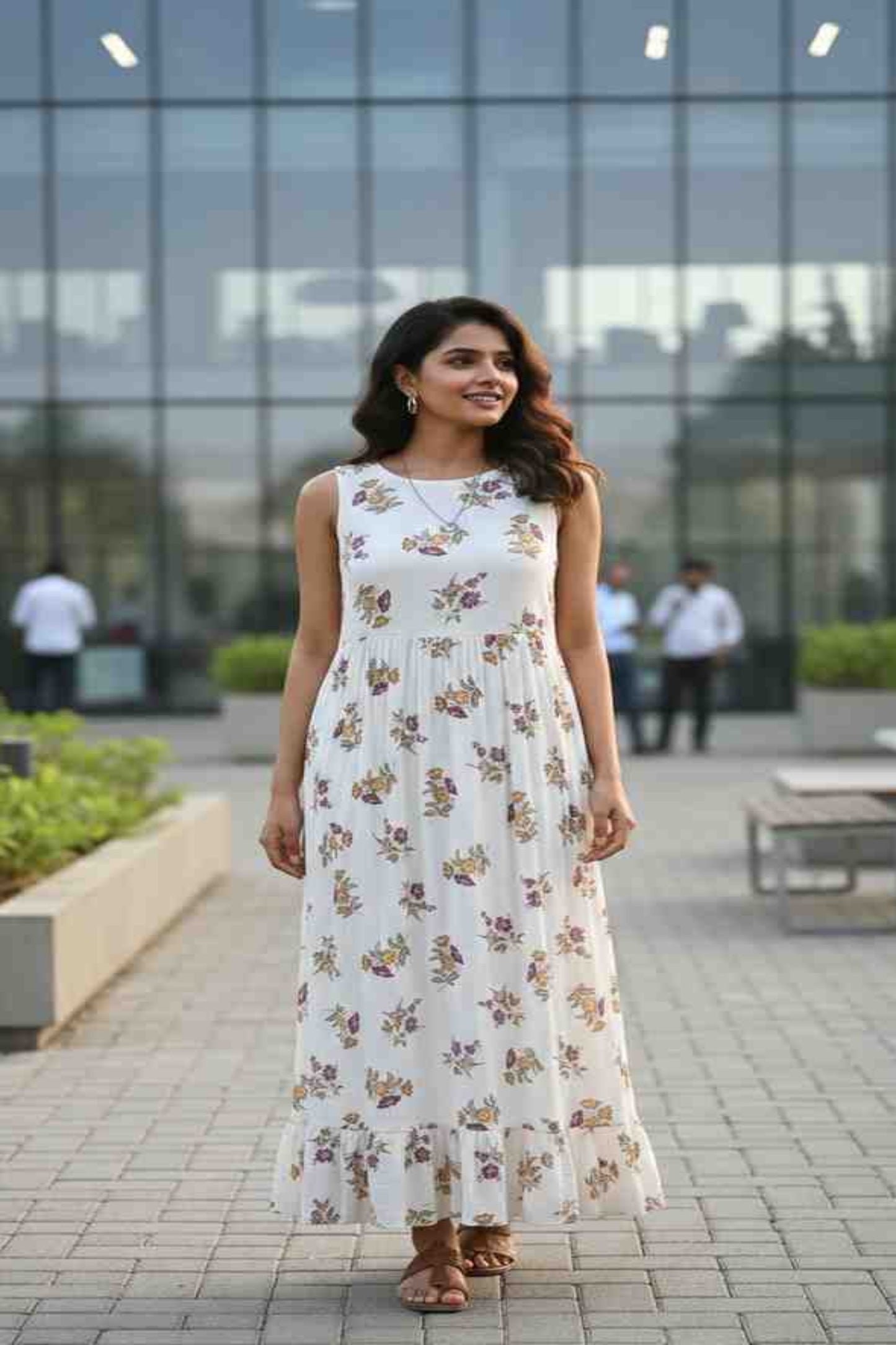 Rayon Floral Print Dress