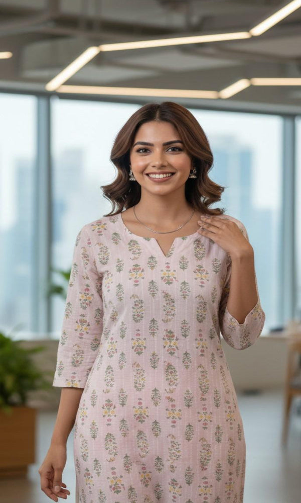 Lavender Linen Kurti