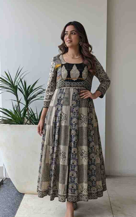 Chanderi Panel Cut Dress