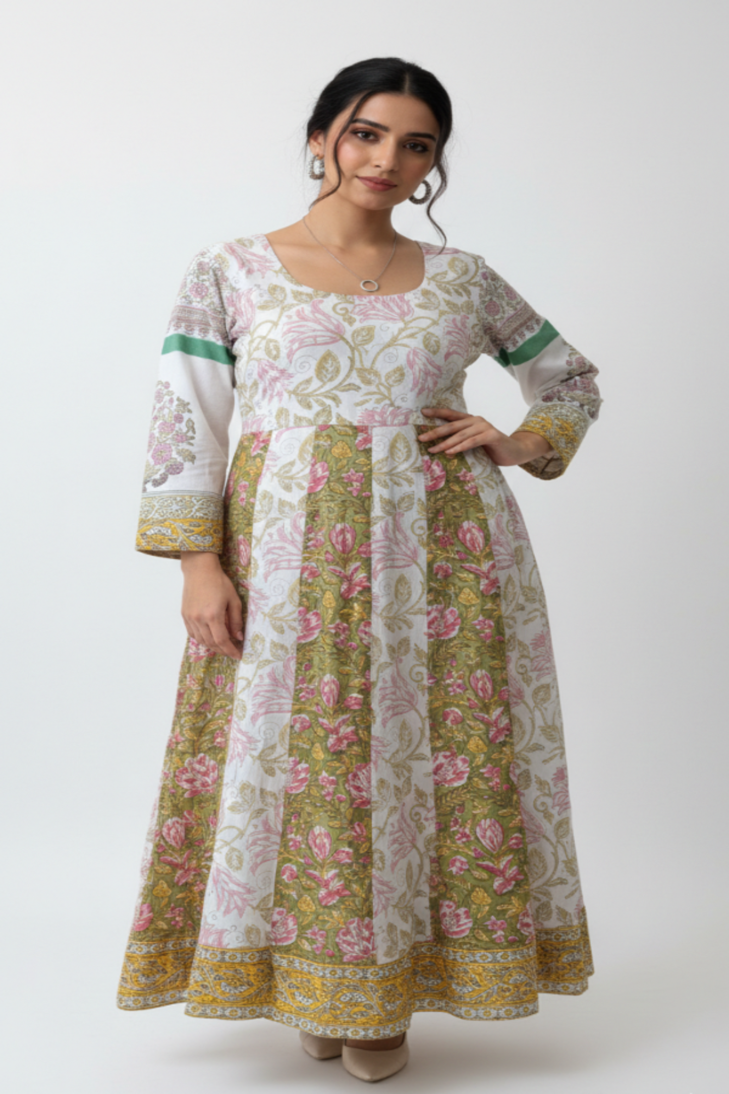 Cotton Panel Cut Dress