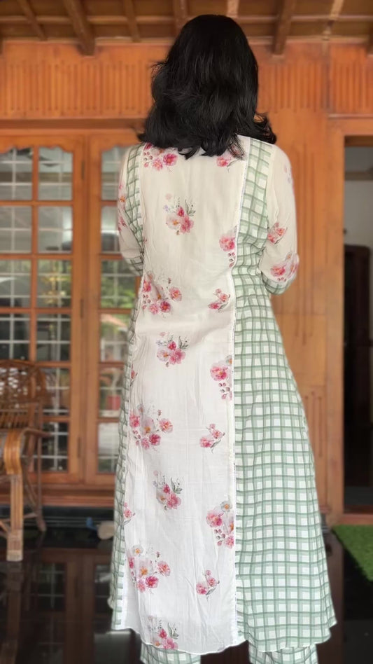 Floral Panel & Checks  A Line