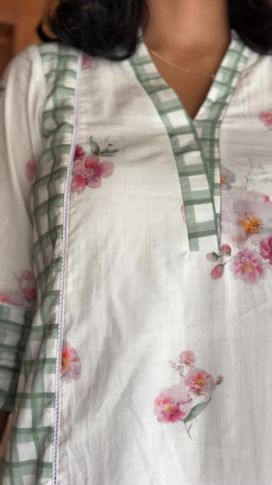 Floral Panel & Checks  A Line