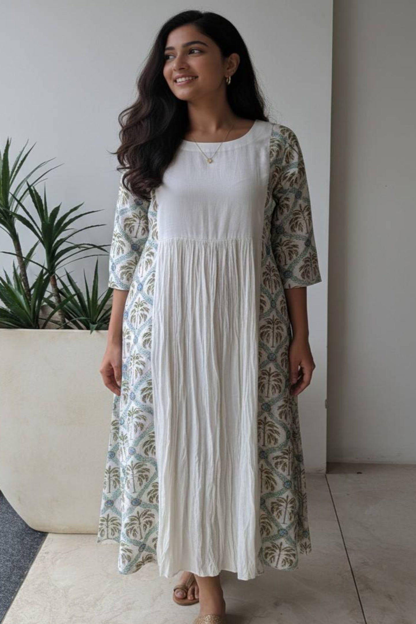 Chanderi Tree Print Dress