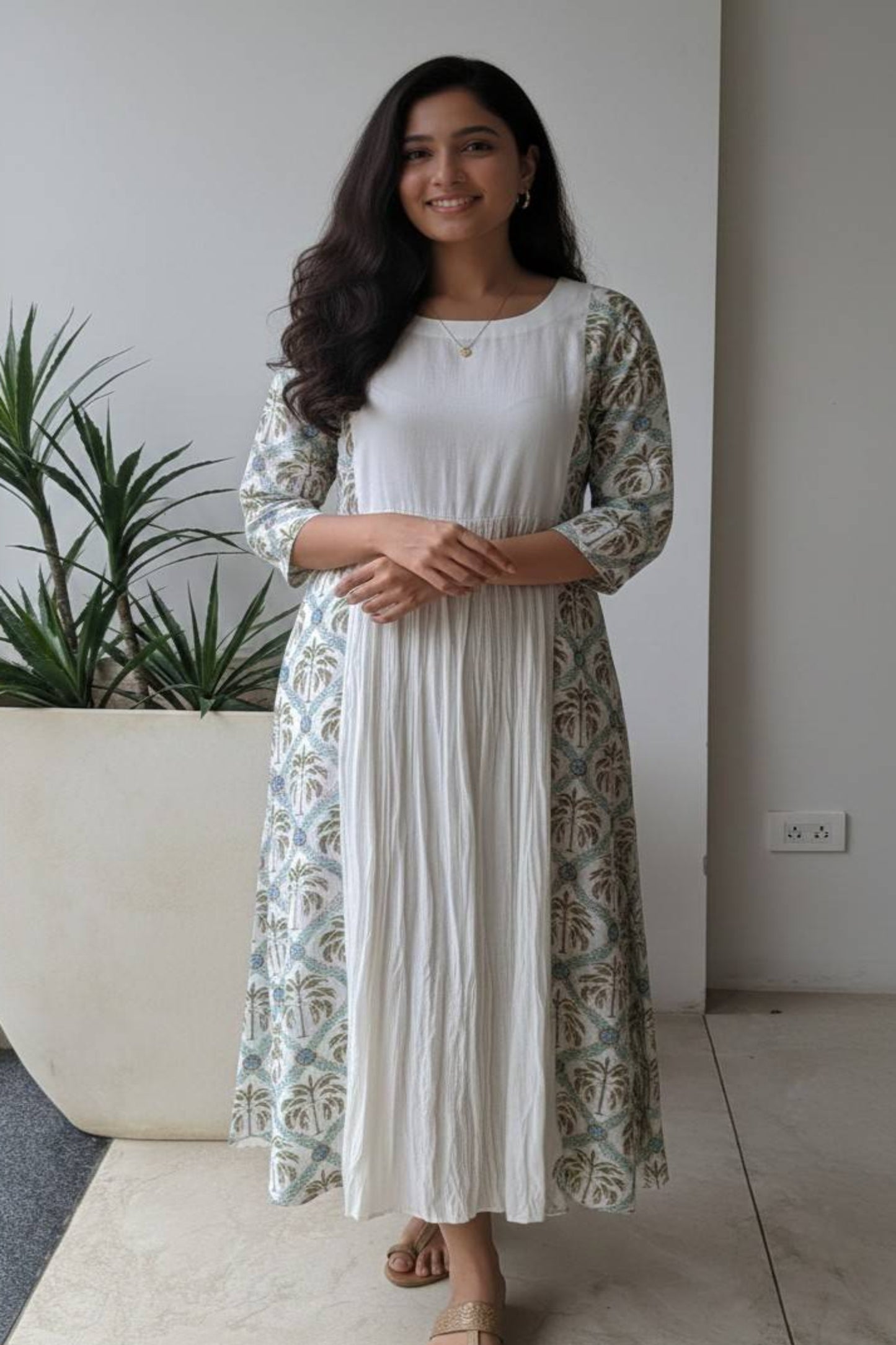 Chanderi Tree Print Dress