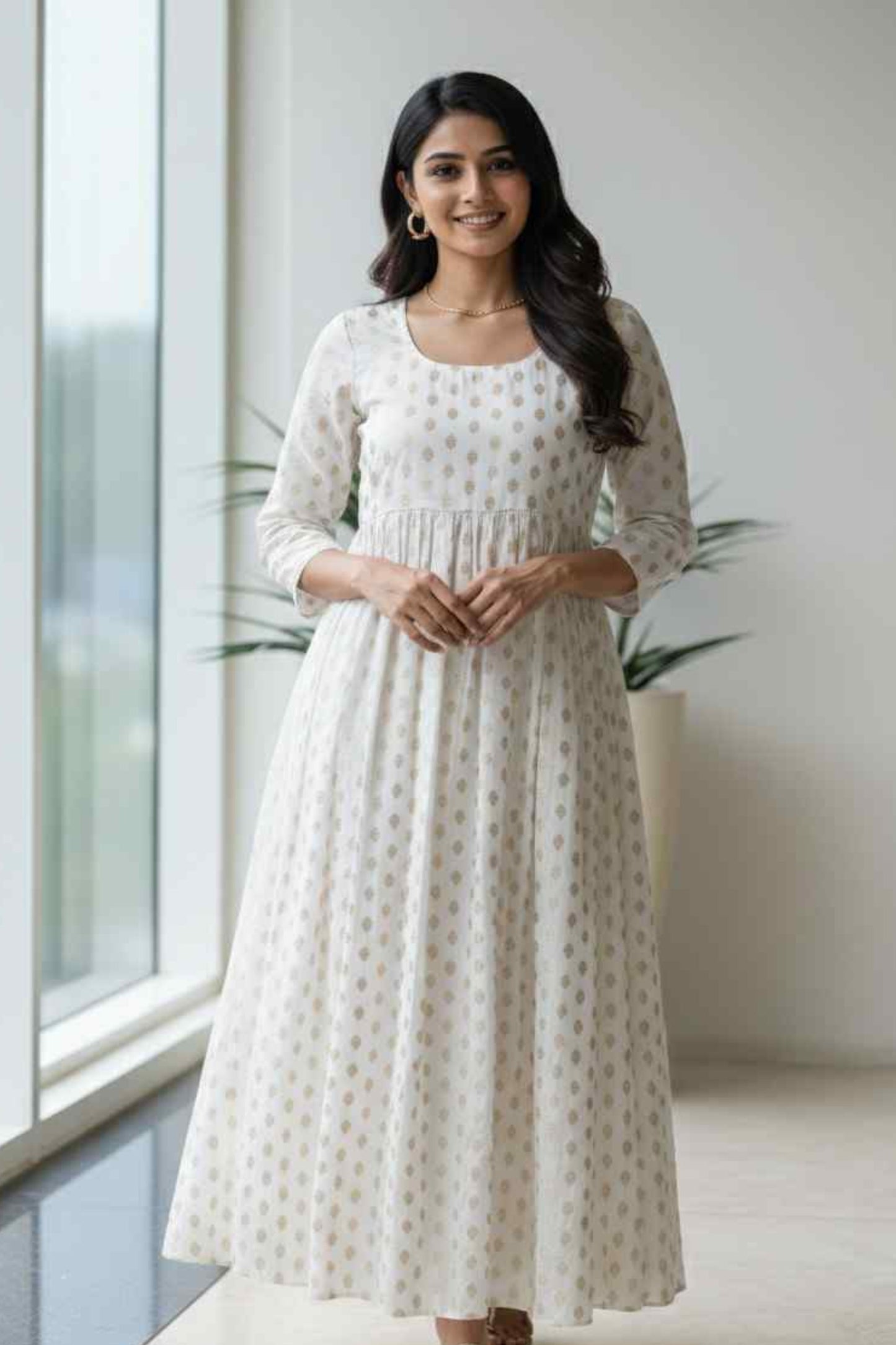 Russian Jacquard Anarkali Dress